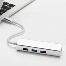 CoverZone Type-C To USB Çevirici Macbook Uyumlu Çevirici Adaptör Çok Portlu Çoklayıcı Tip C To RJ45 Adaptör 4in1 ZR115-A