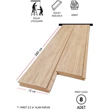 Freehome Mdf Ahşap Duvar ve Tavan Lambri Kaplama - Düz - 12 cm x 280 cm (8 Adet)