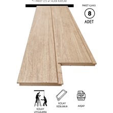 Freehome Mdf Ahşap Duvar ve Tavan Lambri Kaplama - Düz - 12 cm x 280 cm (8 Adet)