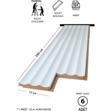 Freehome Mdf Ahşap Duvar ve Tavan Lambri Kaplama - Dalgalı - 12 cm x 280 cm (6 Adet)