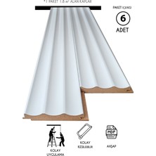 Freehome Mdf Ahşap Duvar ve Tavan Lambri Kaplama - Dalgalı - 12 cm x 280 cm (6 Adet)