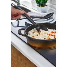 MasterCar 5'li Set Yanmaz Yapışmaz Teflon Kaplama Servis Seti Kepçe Kevgir Spatula Kaşık Mangal Maşası Seti