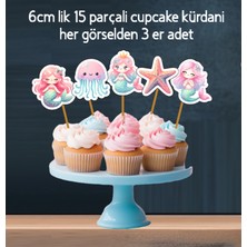 Hiras Dizayn KUROMI-32PARÇA Tatlı Denizkızı Deniz Dev Doğum Günü Süsü Banner Pasta Kürdanı Cupcake Süsü Seti