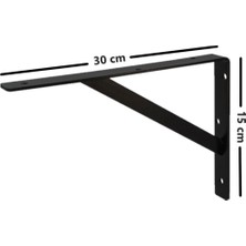 Beasym Ağır Yük Raf Altı Ayak Raf Tutucu Destekli L Demir 30X15 cm Siyah Montaj Aparatı (2 Adet)