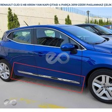 Ebal Oto Renault Clio 5 HB Krom Yan Kapı Çıtası 4 Prç. 2019 ve Üzeri Paslanmaz Çelik