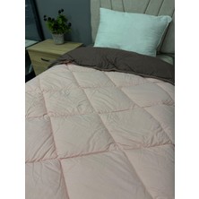 Clasy  Pamuk Ranforce Tek Kişilik Yorgan Çift Taraflı Kahve-Pembe Düz Desen