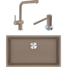Franke Mrg 110-72 Eviye - Active Plus Spiralli Armatür - Sıvı Sabunluk Oyster 3'lü Set