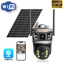 Avenir AV-S232 4mp Solar Wifi Ip Ptz Dual Light Çift Kameralı V380 Pro App Kamera