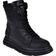 Pullman Voyager Hakiki Deri Düz Taban Kadın Bot VOY-9314   SİYAH NUBUK