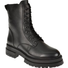 Pullman Castle Black Hakiki Deri Postal Kadın Bot CB-26254   SİYAH