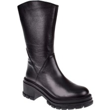 Pullman Castle Black Hakiki Deri Uzun Kadın Bot SK-52673   SİYAH