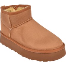 Pullman Kalın Taban Içi Kürklü Kadın Bot ZM-020   Taba