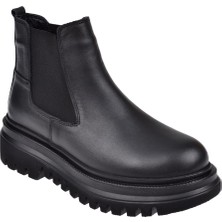 Pullman Hakiki Deri Yanı Lastikli Kadın Bot KON-20258   SİYAH