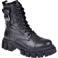 Pullman Maximino Hakiki Deri Postal Kadın Bot MX-107   SİYAH