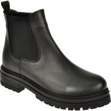 Pullman Hakiki Deri Lastikli Kadın Bot PLM-150   SİYAH