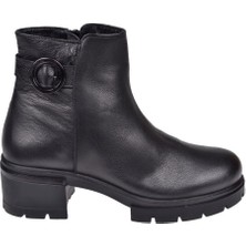 Castle Black Hakiki Deri Kadın Bot SK-27362   SİYAH