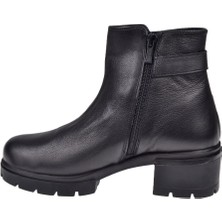 Castle Black Hakiki Deri Kadın Bot SK-27362   SİYAH