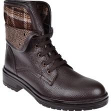 Beety Hakiki Deri Bileği Katlamalı Kadın Bot BEE-2175   KAHVE