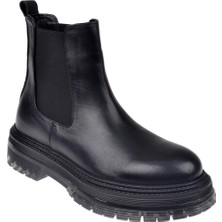 Pullman Hakiki Deri Kalın Taban Lastikli Kadın Bot ND-23512   SİYAH