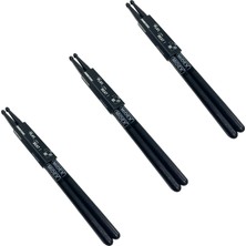 Midex GFK-801BK-3X 5A Bateri Baget Kırılmaz Polyemid Siyah Davul Bageti 5A Drumsticks 6 Adet