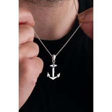 TMT Silver Gümüş Halatlı Gemi Çapa Denizci Balıkçı Erkek Kolye