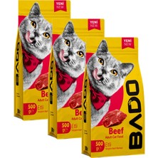 Bado Kedi Maması Etli Yetişkin Kuru 500 gr x 3 Adet