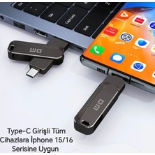 Dm 128Gb. Type-C ve Usb 3.2 Type-C Girişli Tüm Cihazlara iphone 15/16 Serisine Uyumlu Yüksek Hızlı Çift Girişli Otg