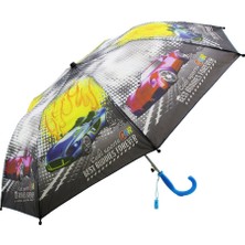 Dryertime Çeri  Erkek Çocuk - Düdüklü  Şemsiye  Yarı Otomatik - Renkli Desenli (476 - DRY1281-8477