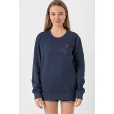 Tshirthane Blackpink Rose Signature İndigo Kadın 2ip Sweatshirt