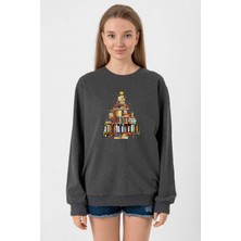 Tshirthane Book Lovers Christmas Füme Kadın 2ip Sweatshirt