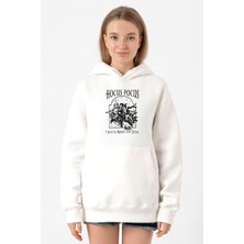 Tshirthane Hocus Pocus I Put A Spell On You Beyaz Kadın 3ip Kapşonlu Sweatshirt