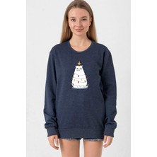 Tshirthane Grumpy Christmas İndigo Kadın 2ip Sweatshirt