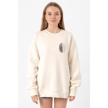Tshirthane Siyah Beyaz Parmak İzi Ekru Kadın 2ip Sweatshirt