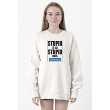 Tshirthane Forrest Gump Stupid Is As Stupid Does Beyaz Kadın 2ip Sweatshirt
