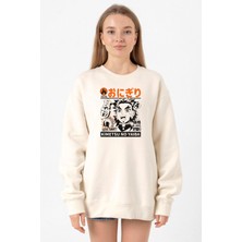 Tshirthane Demon Slayer Anime Super Yummy Ekru Kadın 2ip Sweatshirt