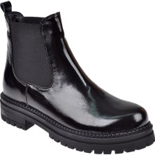 Pullman Hakiki Deri Lastikli Kadın Bot PLM-150   Siyah Rugan