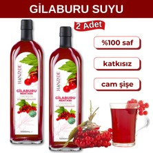 Hanzade Bitkisel Gilaburu Suyu Nektarı 1 Litre x 2 Adet Şeker Ilavesiz Cam Şişe