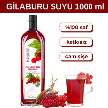 Hanzade Bitkisel Gilaburu Suyu Nektarı 1 Litre Şeker Ilavesiz Cam Şişe