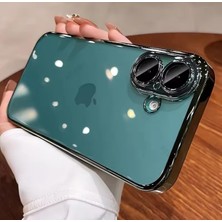 M.tk moveteck iPhone 16 Plus Kılıf Tam Kamera Lens Koruyucu Metalik Parlak Renkli Kenarlı Yumuşak Silikon Lensli Kapak Arkası Şeffaf