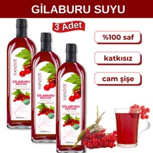 Hanzade Bitkisel Gilaburu Suyu Nektarı 1 Litre x 3 Adet Şeker Ilavesiz Cam Şişe