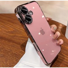 M.tk moveteck iPhone 16 Plus Kılıf Tam Kamera Lens Koruyucu Metalik Parlak Renkli Kenarlı Yumuşak Silikon Lensli Kapak Arkası Şeffaf