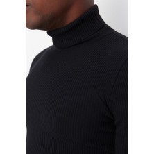 Hanclo Erkek Slim Fit Dar Kesim Yumuşak Dokulu Tüylenmeyen Tam Balıkçı Yaka Triko Kazak