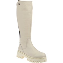 Pullman Maximino Hakiki Deri Arkası Lastikli Kadın Çizme MX-ZMB-202   BEJ