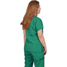 Mergen Kadın Cerrahi Üniforma Ameliyathane Yeşili Grey's Anatomy Yarasa Kol