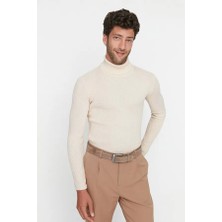Hanclo Erkek Slim Fit Dar Kesim Yumuşak Dokulu Tüylenmeyen Tam Balıkçı Yaka Triko Kazak