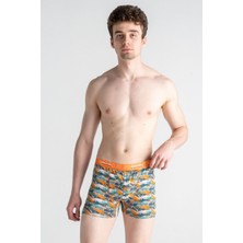 Shark Baskılı Likralı Pamuklu Desenli Esnek Erkek Boxer