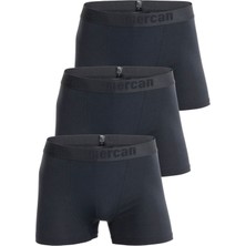 Mercan İç Giyim 3'lü Kutu Pamuklu Likralı Premium Esnek Kumaş Antrasit Erkek Boxer