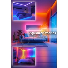 Tak Çalıştır Oda Aydınlatma Sistemi 5 Metre Rgb Şerit LED Kumandalı Aydınlatma