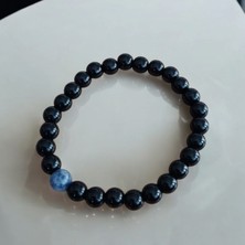 Mga Doğaltaş Sodalit Bileklik Oniks Bileklik Gerçek Doğal Taş Bileklik - Mantık Sezgi - Etkili Konuşma -  Sevgiliye Hediye