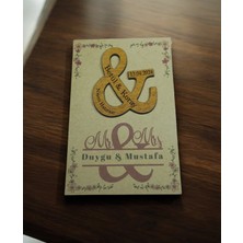 Ahşap Magnet 20 Adet  Söz, Nişan, Kına, Nikah, Parti (And) –  Sunum Kartı ile